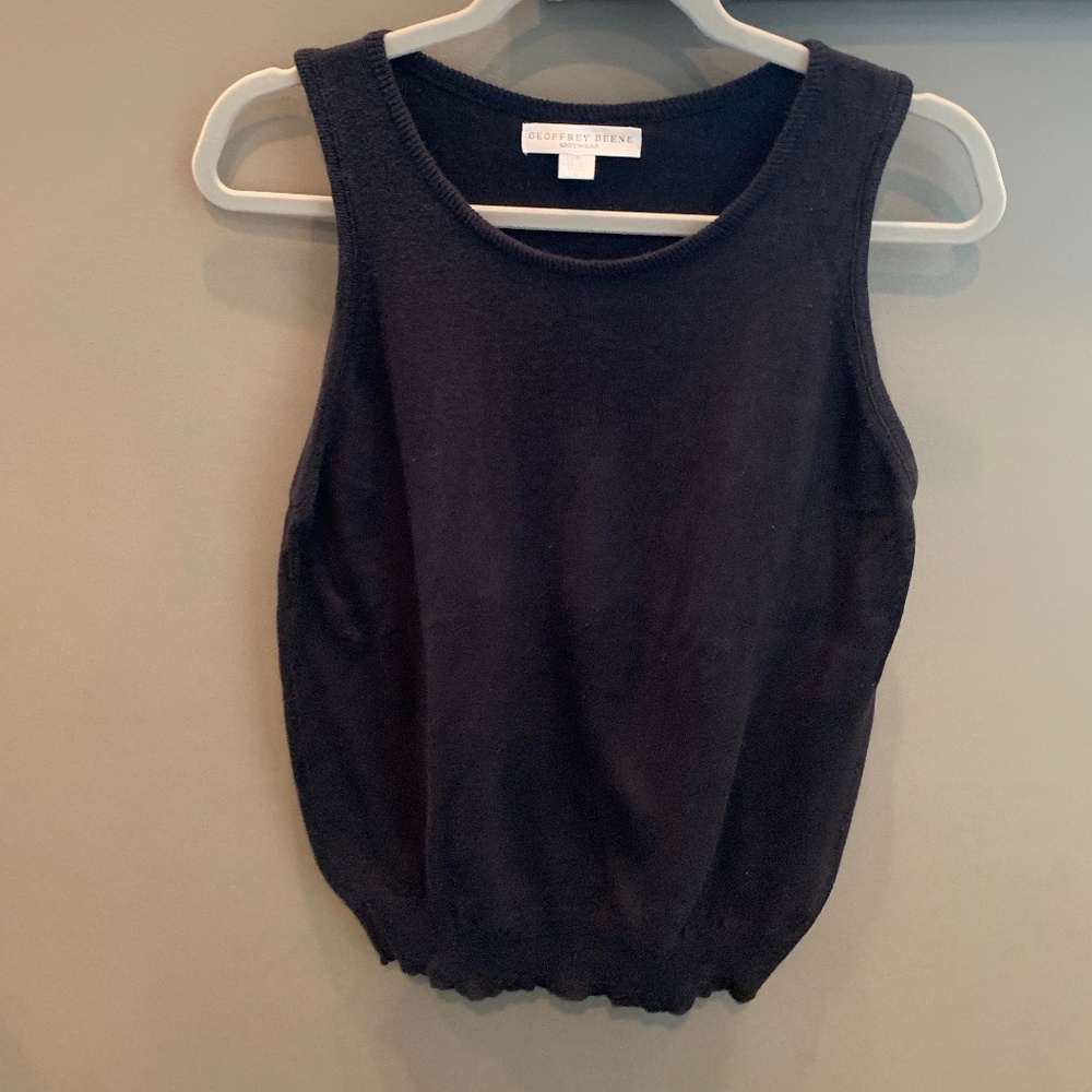 Geoffrey Beene Black Sweater Knit Tank Size M